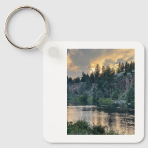 Porte-clés Coucher de soleil sur une rivière
