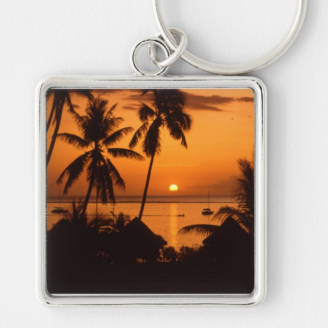 Porte-clés coucher du soleil du Tahiti (Devant)