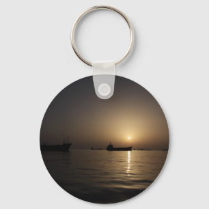 Porte-clés Coucher du soleil - port maritime de Tartus avec