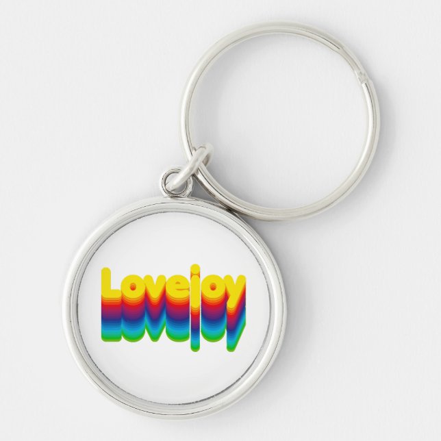 Porte-clés Couches arc-en-ciel Lovejoy Nom Étiquette (Devant)