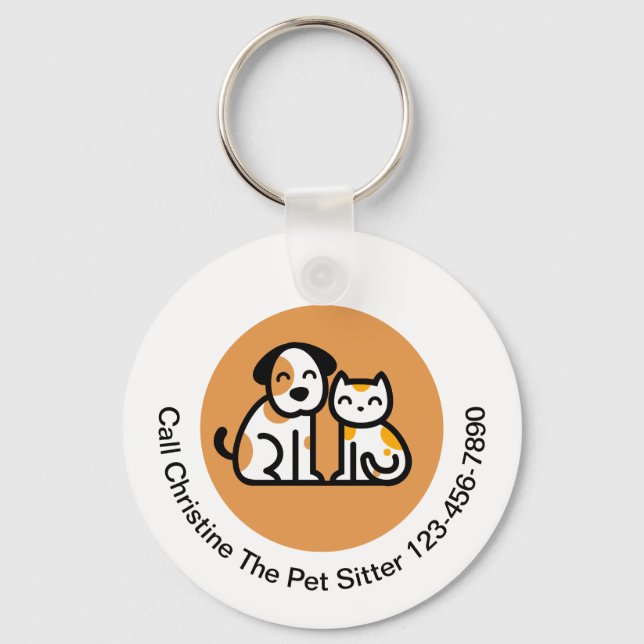 Porte-clés Coudre Trendy Animaux de compagnie Sitter mignonne (Recto)