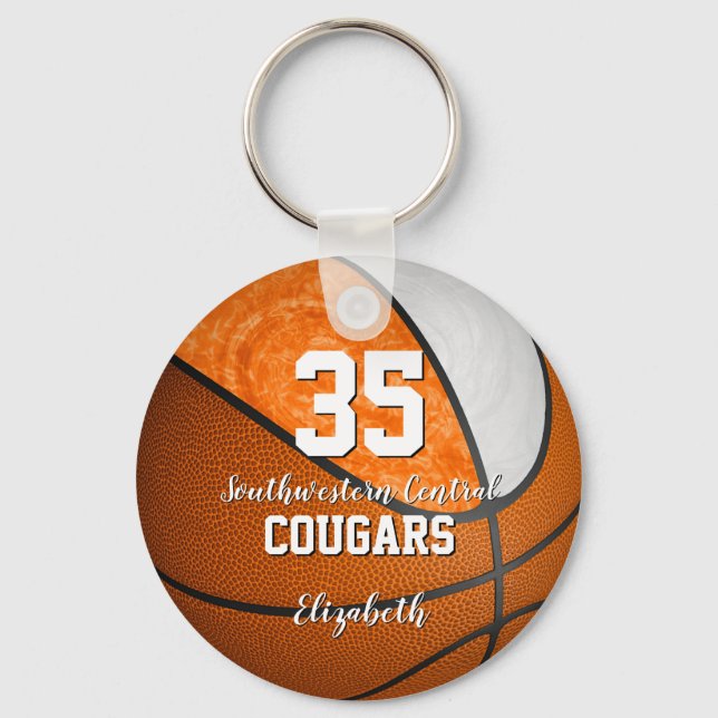 Porte-clés couleur blanche de l'équipe de basket-ball (Recto)