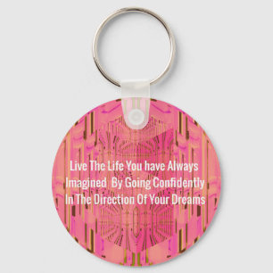 Porte-clés Couleur Rose Abstrait Encouragement positif Chic D