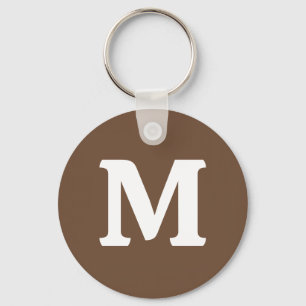 Porte-clés Couleur solide Brown café Monogramme