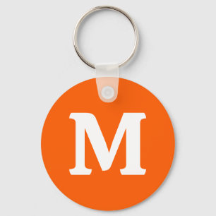 Porte-clés couleur unie orange néon