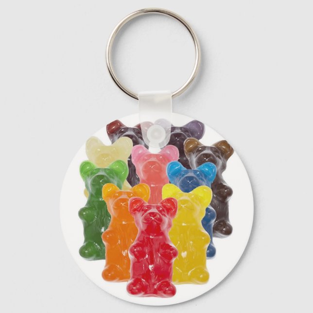 Porte-clés couleurs arc-en-ciel bonbon amant guman ours (Recto)