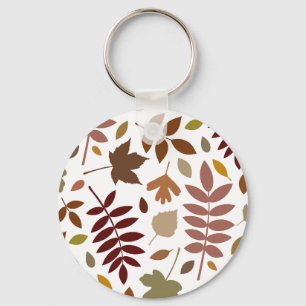 Porte-clés Couleurs d'automne en blanc pour les Feuilles tomb
