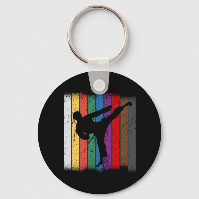 Porte-clés Couleurs de ceinture karaté Silhouette (Recto)