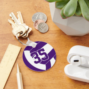 Porte-clés Couleurs de l'équipe de volley-ball blanc violet