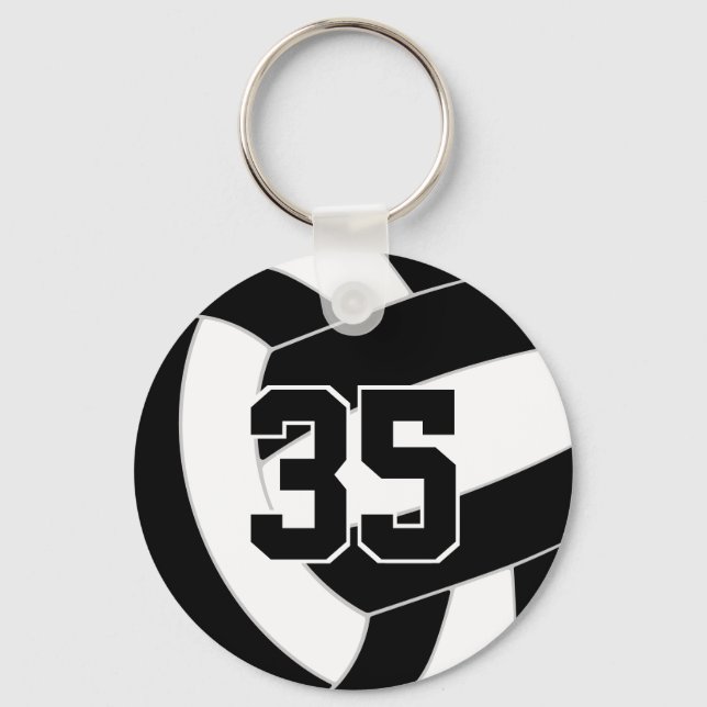 Porte-clés Couleurs de l'équipe de volley-ball noir blanc (Recto)