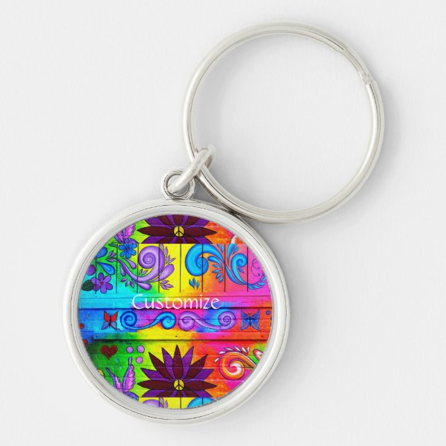 Porte-clés Couleurs hippie des années 70 Thunder_Cove (Devant)