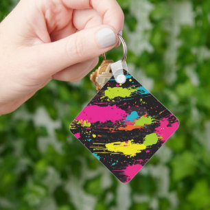 Porte-clés Couleurs néon Retro Paint Splatter