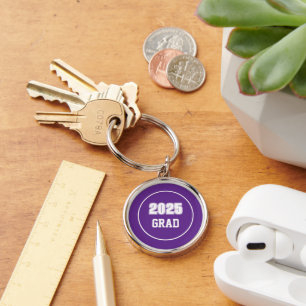 Porte-clés Couleurs Scolaires Violet et Blanc Grad
