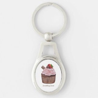 Porte-clés Coupe De Fraise Cute À L'Aquarelle