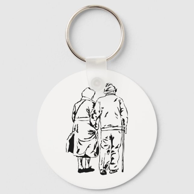 Porte-clés Couple âgé (Recto)