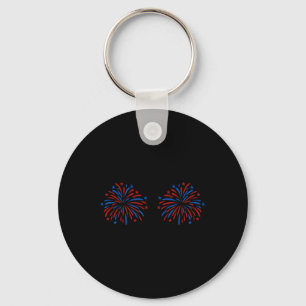 Porte-clés Couple Américain Drôle de Feux d'Artifice Juste Ic