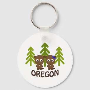 Porte-clés Couple castor mignon Oregon
