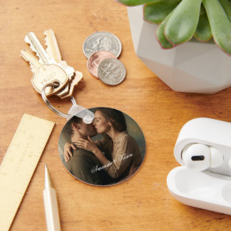 Porte-clés Couple Photo & Custom Name Keychain Gift