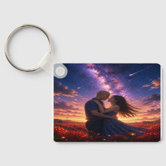 Porte-clés Couple Romantique sous le Ciel Étoilé d
