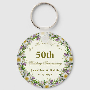 Porte-clés Couples personnalisés 50e Mariage     