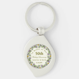 Porte-clés Couples personnalisés 50e Mariage   