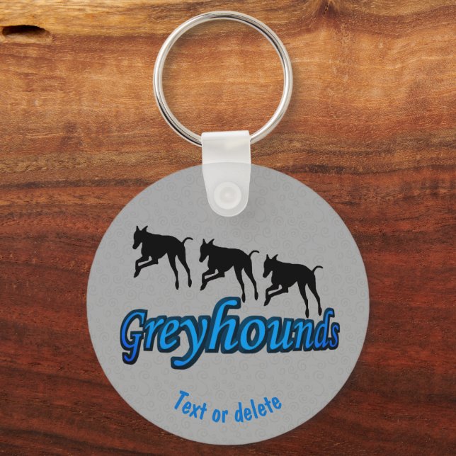 Porte-clés Courir des chiens de Greyhound Personnalisé (Recto)