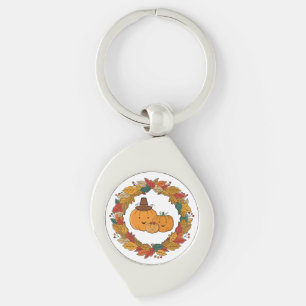 Porte-clés Couronne de citrouilles d'automne pour la famille