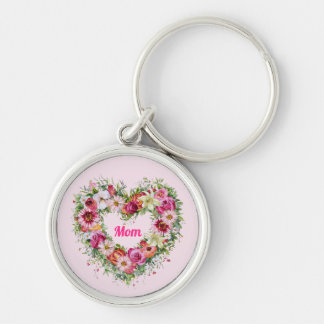 Porte-clés Couronne de coeur florale personnalisée