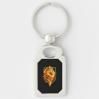 Porte-clés Couronne de lion de feu géométrique