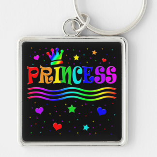 Porte-clés Couronne de princesse arc-en-ciel de dessin animé