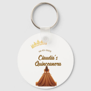 Porte-clés Couronne de princesse orange pour quinceanera anni