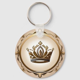 Porte-clés Couronne dorée élégante
