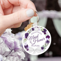 Couronne florale pourpre et prune, servante d'honn