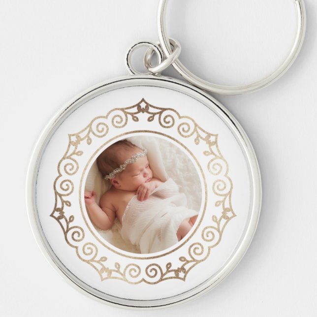 Porte-clés Couronne or ornée (Devant)