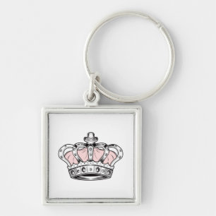 Porte-clés Couronne Royale Rose Reine Esthétique Princesse