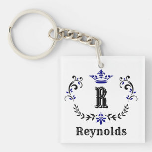 Porte-clés Couronne Wreath Monogramme 'R' Personnalisé