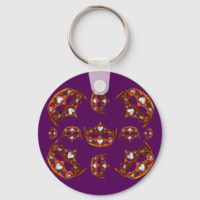 Porte-clés Couronnes d'or de Queen Hearts Tiaras royal violet (Recto)