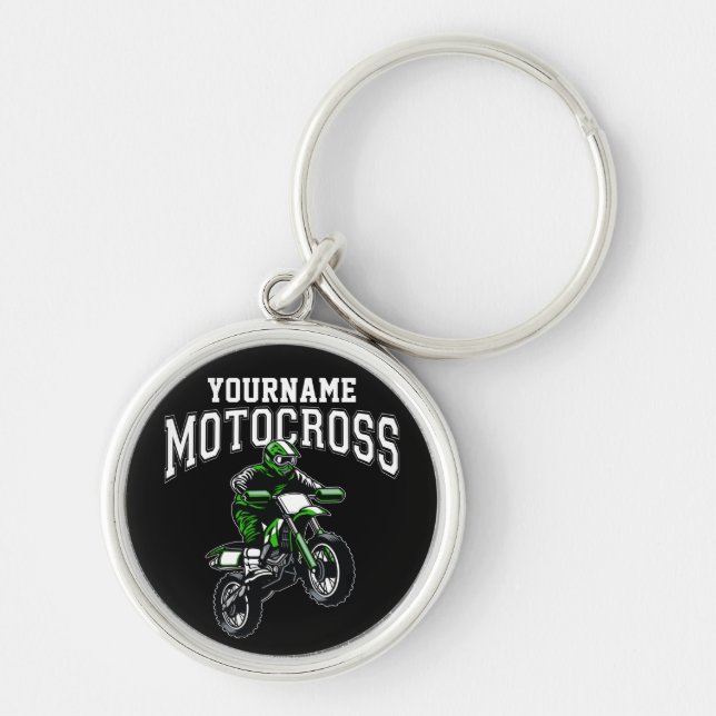 Porte-clés Course Motocross Dirt Bike Rider personnalisée (Devant)