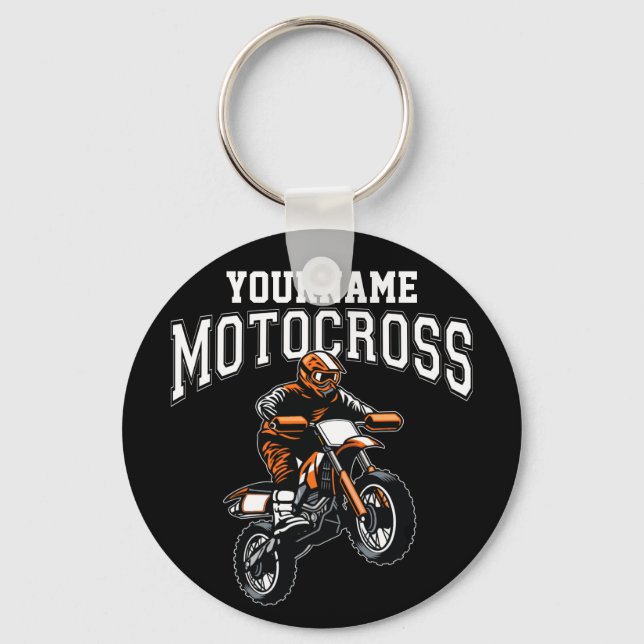 Porte-clés Course Motocross Dirt Bike Rider personnalisée (Recto)