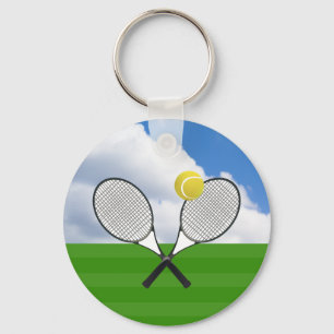 Porte-clés court de tennis et RACKETS DE TENNIS