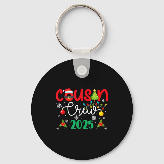 Porte-clés Cousin Crew 2025 Christmas Xmas Holiday Matching F (Recto)