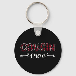Porte-clés Cousin Crew Buffalo Plaid Famille Motif Noël