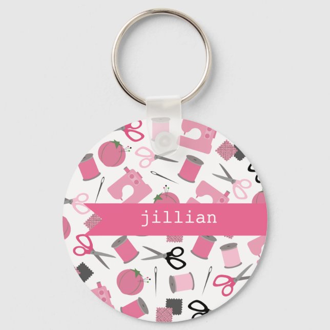 Porte-clés Couture rose Porte - clé personnalisé (Recto)