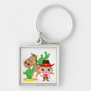 Porte-clés Cow-girl et cheval