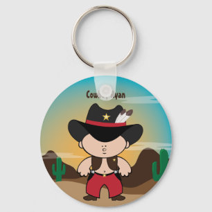 Porte-clés Cowboy avec casquette shérif Porte - clé