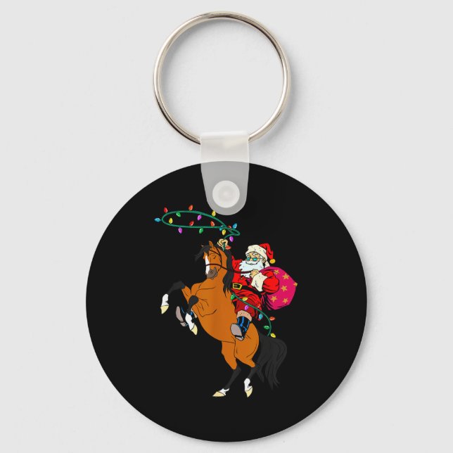 Porte-clés Cowboy Santa Claus Riding A Horse Christmas Cowboy (Recto)