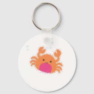 Porte-clés Crabe caricaturale orange