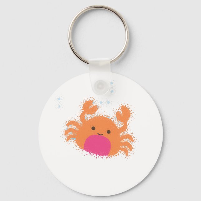 Porte-clés Crabe caricaturale orange (Recto)