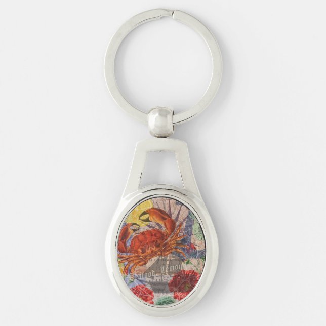 Porte-clés Crabe Plage Nautique Art de la mer (Devant)