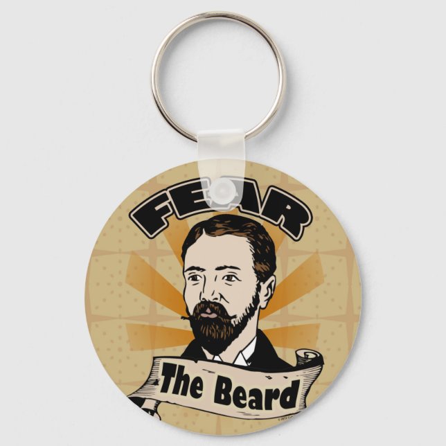 Porte-clés Craignez la barbe, la moustache drôle (Recto)